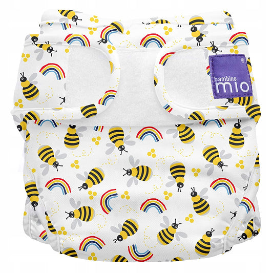 BAMBINO MIO otulacz na pieluchę >9kg błękitny z motywem świerszcza, wielorazowy otulacz rozmiar 2