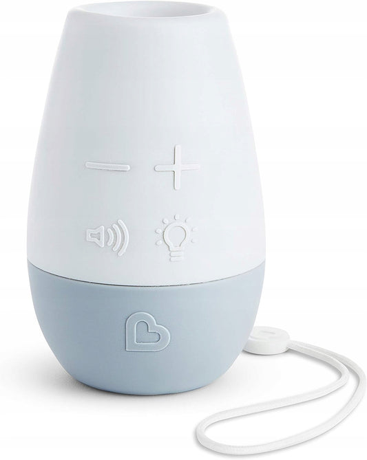 MUNCHKIN Shhh przenośna lampka nocna LED z 3 dźwiękami, biało-szara, regulacja głośności