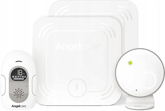 ANGELCARE SmartSensor Pro2 niania elektroniczna + 2 czujniki ruchu biała, zestaw Angelcare z monitorem i sensorami