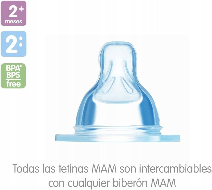 MAM SkinSoft smoczek do butelki x2 2m+ przepływ 2