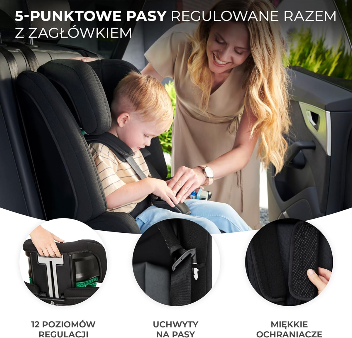 KINDERKRAFT SAFETY FIX 2 i-Size autostol 9-36kg gr 1/2/3 ISOFIX
