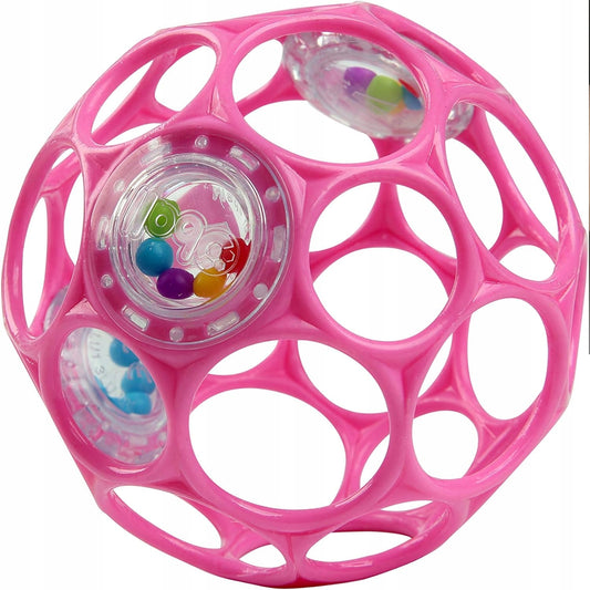 BRIGHT STARTS Oball Rattle silikonowy chwytak gryzak z grzechotką 10 cm
