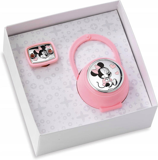 VALENTI DISNEY Minnie etui na smoczek + łańcuszek powłoka PVD (srebro)
