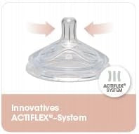 NIP First Moments smoczek do butelki S 0msc+ silikonowy z systemem ACTIFLEX i zaworem antykolkowym