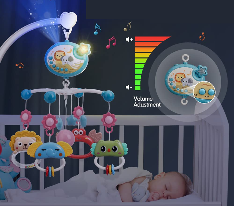 MINI TUDOU körhinta projektorral és 150 altatódallal + távirányító ANGOL NYELV