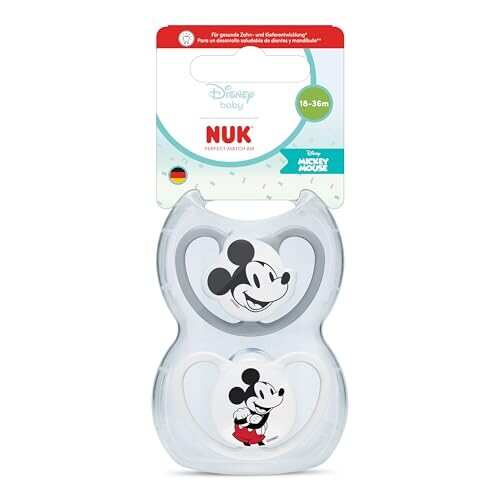 NUK Perfect Match Air smoczki 18-36 mies. Disney Baby Mickey Mouse, ortodontyczne smoczki uspokajające