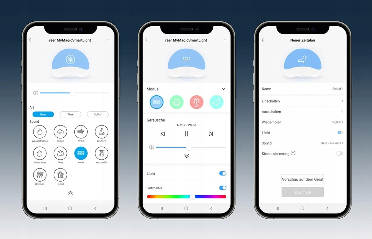 REER intelligent natlampe med lyde + Smart Life-app
