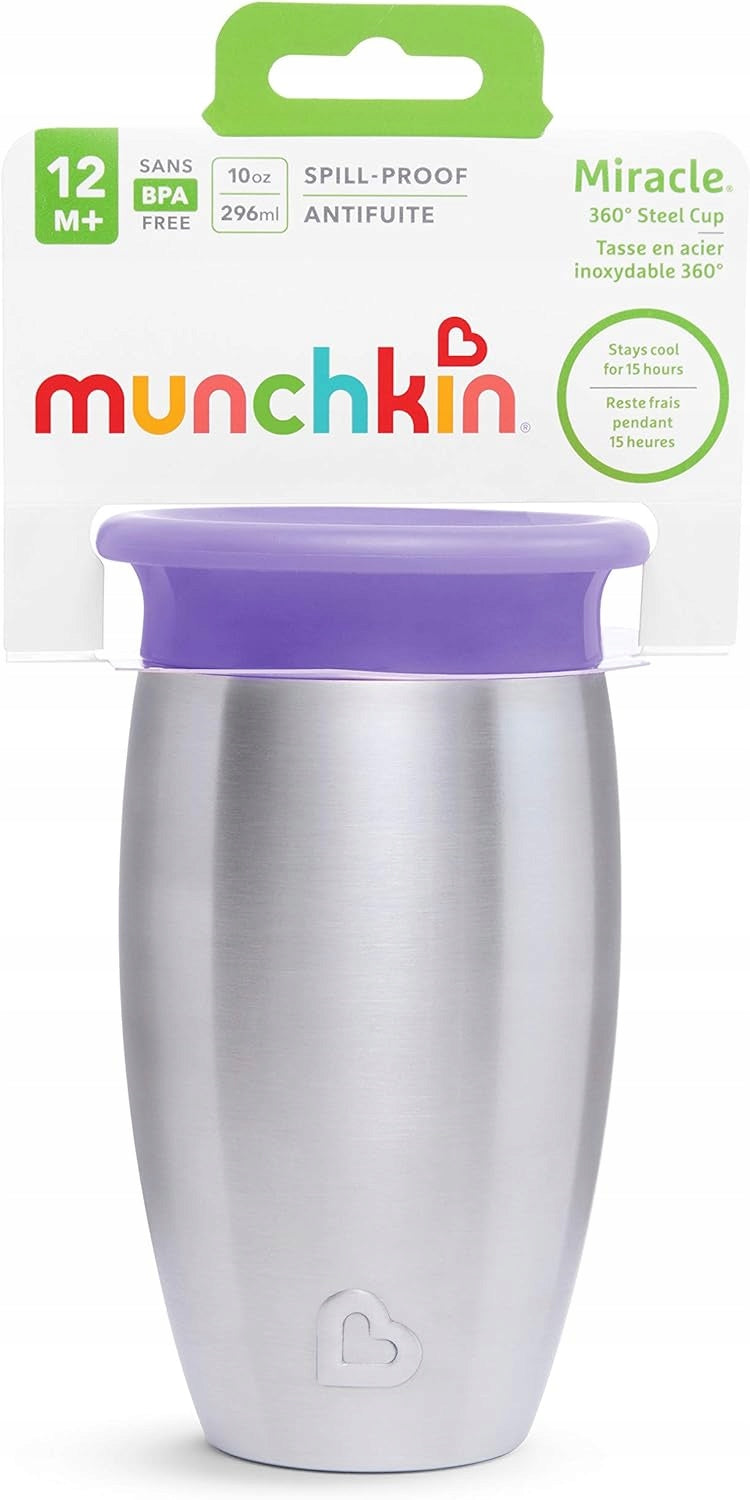 MUNCHKIN Miracle cană 360 6luni+ 296ml oțel inoxidabil