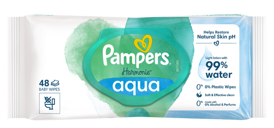PAMPERS HARMONIE AQUA nedves törlőkendő 48 db