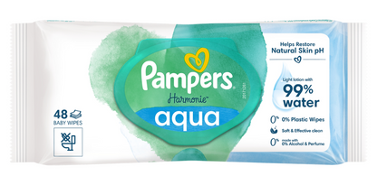 PAMPERS HARMONIE AQUA chusteczki nawilżane x48