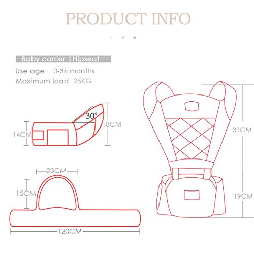FLOK porte-bébé ergonomique avec ceinture de hanche 6 en 1
