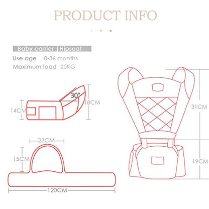 FLOK porte-bébé ergonomique avec ceinture de hanche 6 en 1