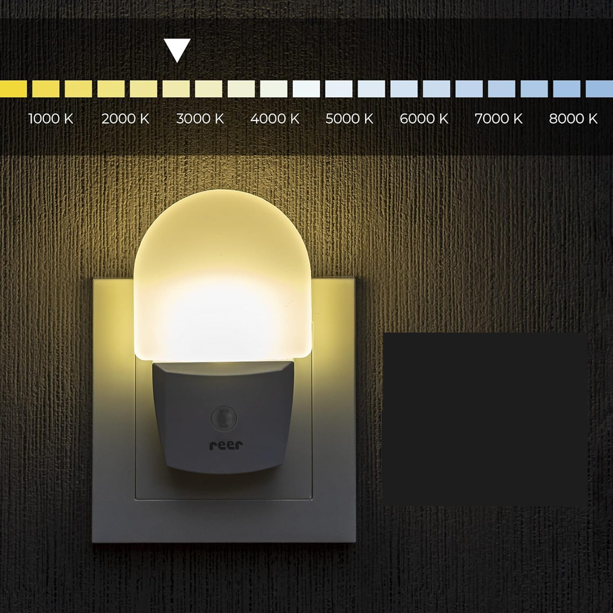 REER NightGuide lampka nocna LED do gniazdka, czujnik ciemności 6 x 9,5 cm – biały szerokość 6 cm, długość 9,5 cm zasilanie…