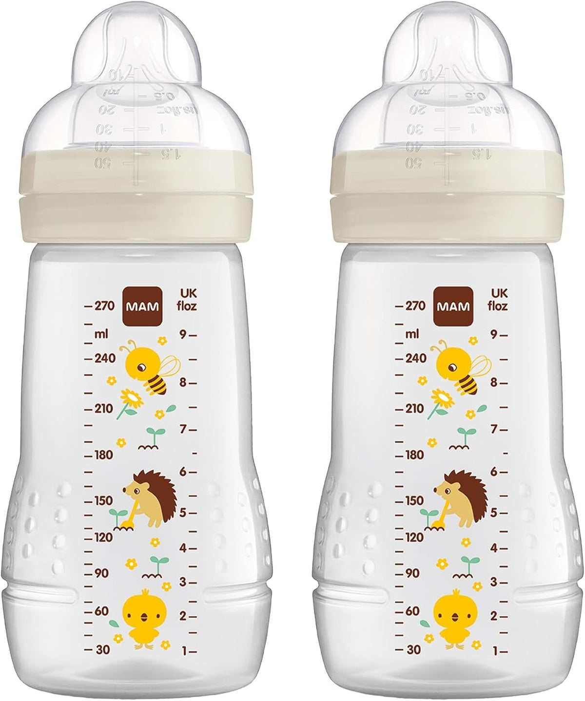 MAM Easy Active sæt flasker 2x 270 ml alder 0+ sut 1 ENGH