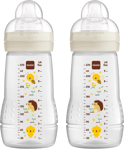 MAM Easy Active sæt flasker 2x 270 ml alder 0+ sut 1 ENGH