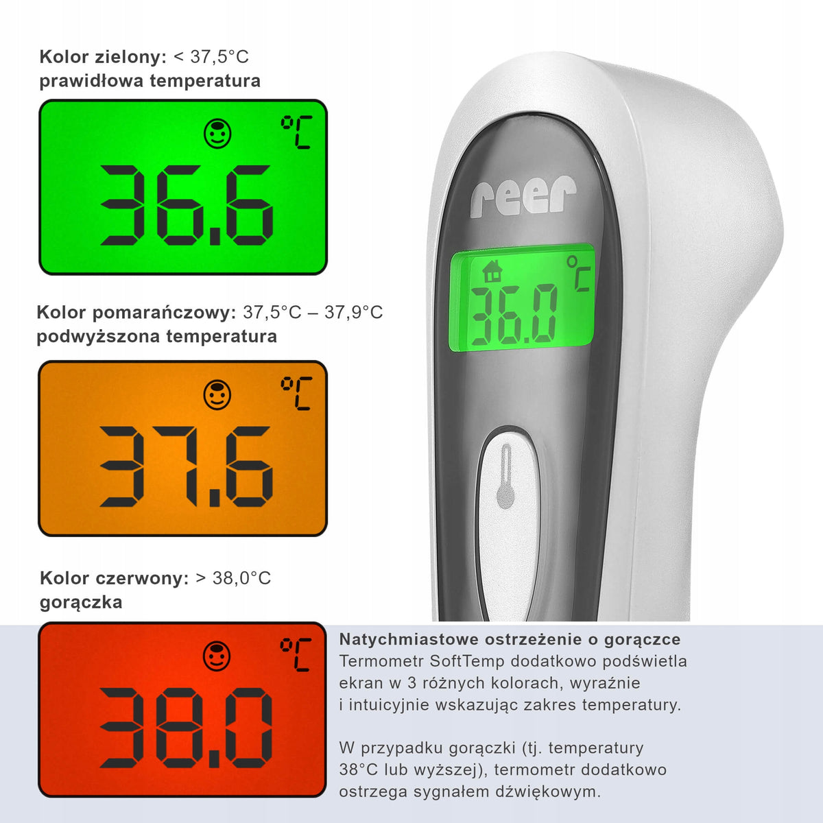 REER Colour SoftTemp non-contact thermometer