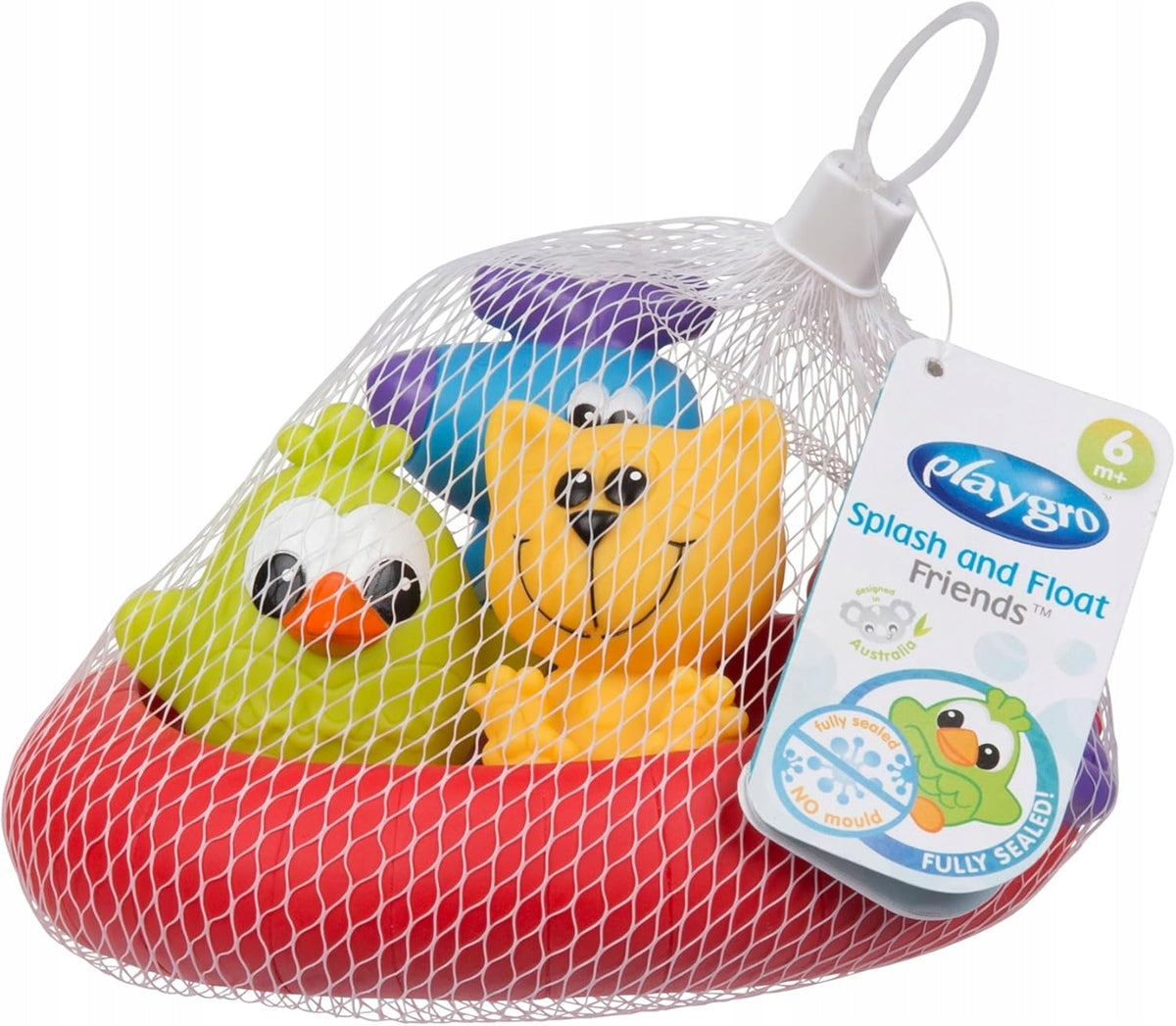 PLAYGRO Splash and Float gumowe zabawki do kąpieli 6 m+ 4 elementy