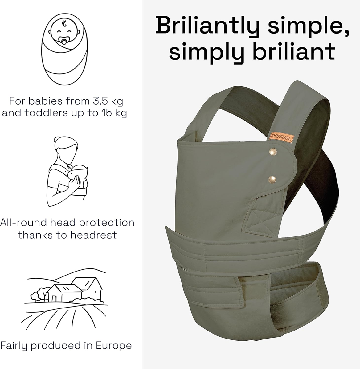 MARSUPI 2.0 nosidełko ergonomiczne S/M 3,5 - 15 kg