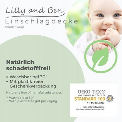 LILLY&BEN svøb tæppe til autostol og barnevogn POLAROWY til seler