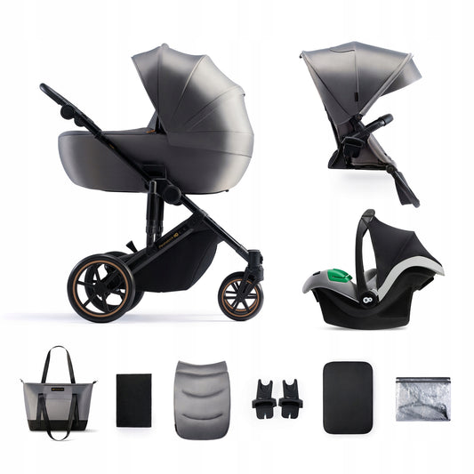 KINDERKRAFT PRIME2 PRO cărucior multifuncțional 3 în 1 până la 22 kg + scoica MINK PRO