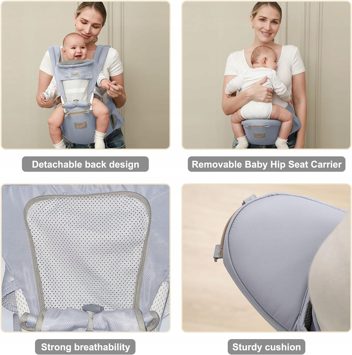 GROWNSY ergonomische drager met heupband 6-in-1