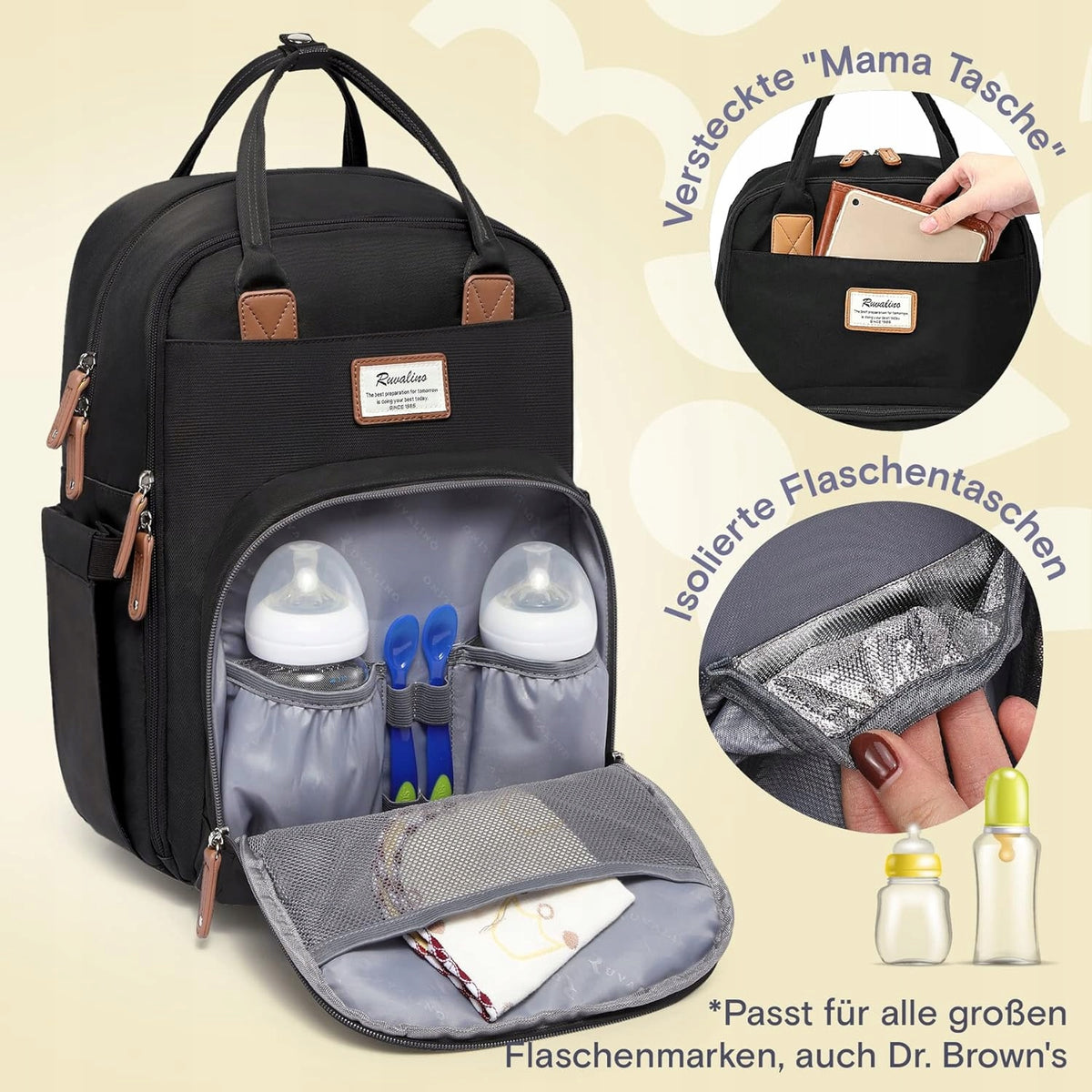 RUVALINO kinderwagen rugzak met accessoires