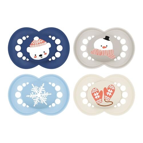 MAM Original Winter smoczek uspokajający silikonowy 6-16m x4, limitowany zimowy motyw
