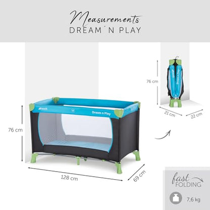 Hauck Dream N Play rejseseng Waterblue 120x60 cm