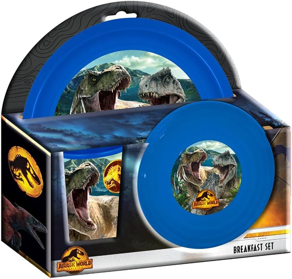 JURASSIC WORLD reggeliző készlet 2 tányér és bögre 280 ml 3 éves kortól