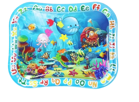 GARNHLOB mata wodna do zabawy na brzuszku 75 x 95 cm STWORZENIA MORSKIE, mata z motywem oceanu
