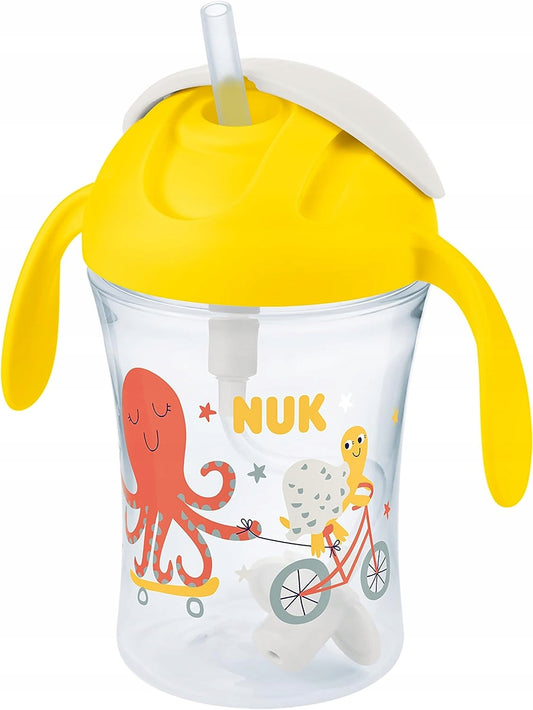 NUK Motion Cup NIEKAPEK z elastyczną słomką 8 m+