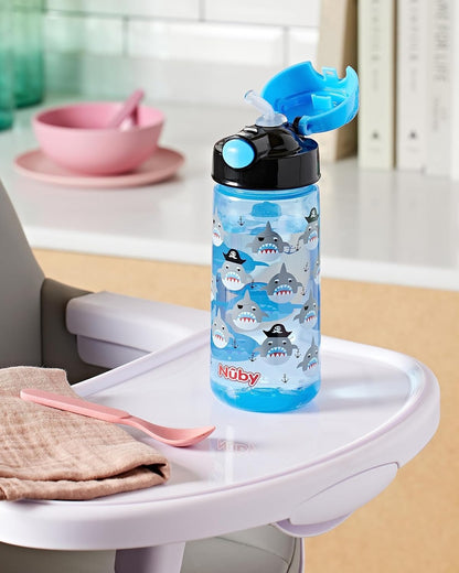 NUBY Gobelet avec paille en tritan 4 m+ 540 ml REQUIN