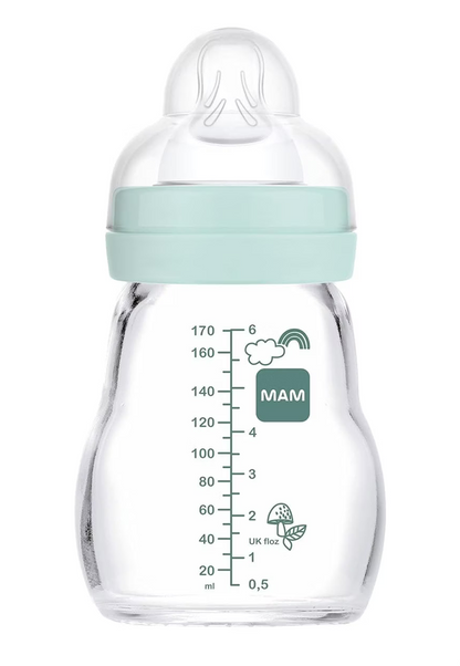 MAM Feel Good butelka szklana 170 ml 0 m+ smoczek 1