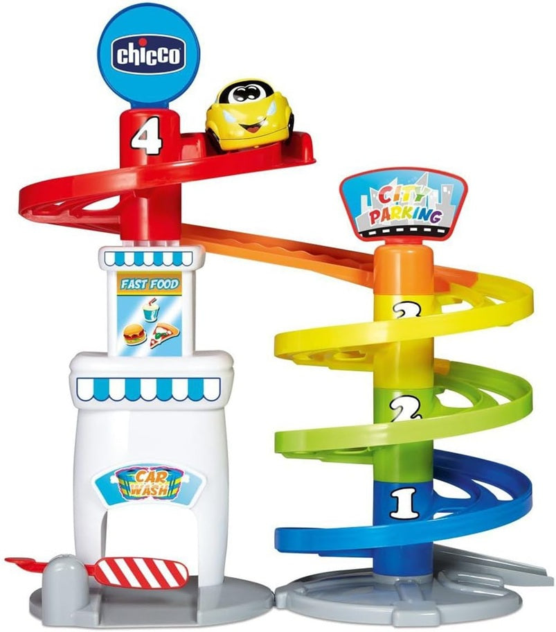 CHICCO parking à plusieurs niveaux 37 cm + voiture Turbo Ball