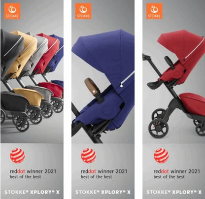 STOKKE Xplory X wózek spacerowy PREMIUM UPF50+ do22kg akcesoria – RUBY RED – zdjęcie 9