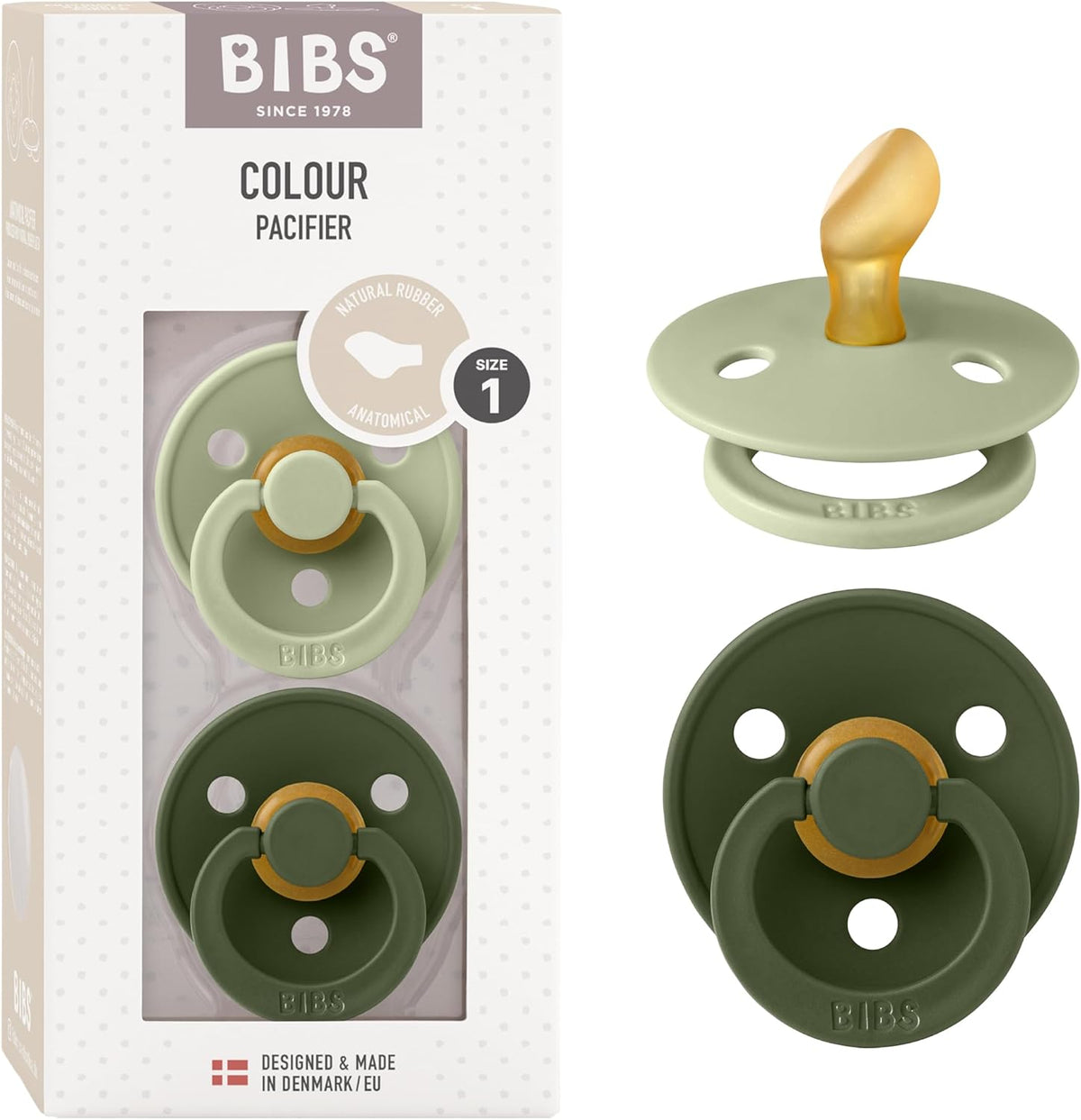 BIBS 2 rubber pacifiers, ANATOMIC