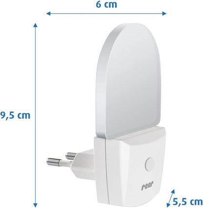REER NightGuide lampka nocna LED do gniazdka z włącznikiem 6 x 9,5 cm
