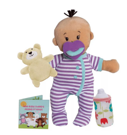 MANHATTAN TOYS Wee Baby Stella plüss baba 27 cm + maci és cumisüveg