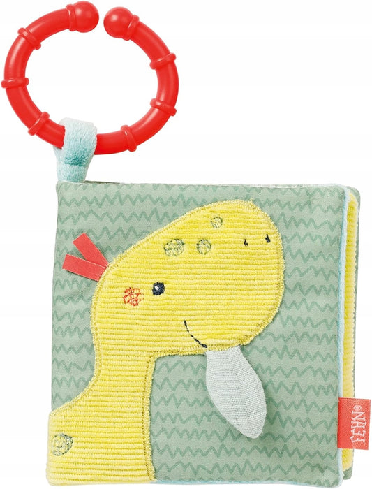 FEHN Happy Dino smyslová knížka ZÁVĚSNÁ 11 x 11 cm