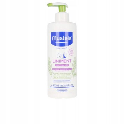 MUSTELA Liniment emulsja z pompką 400ml delikatnie oczyszcza skórę dziecka i chroni przed otarciami pieluszki