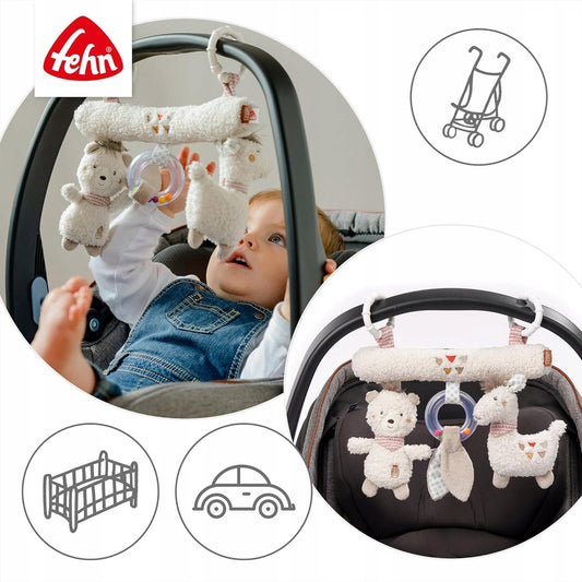 FEHN trapeze stroller hanging toy with rattle and squeaker PERU