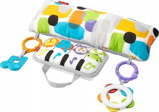 FISHER-PRICE poduszka do zabawy na brzuszku PIANO z pianinkiem, kolorowymi zabawkami i muzyką dla niemowląt 0 m+