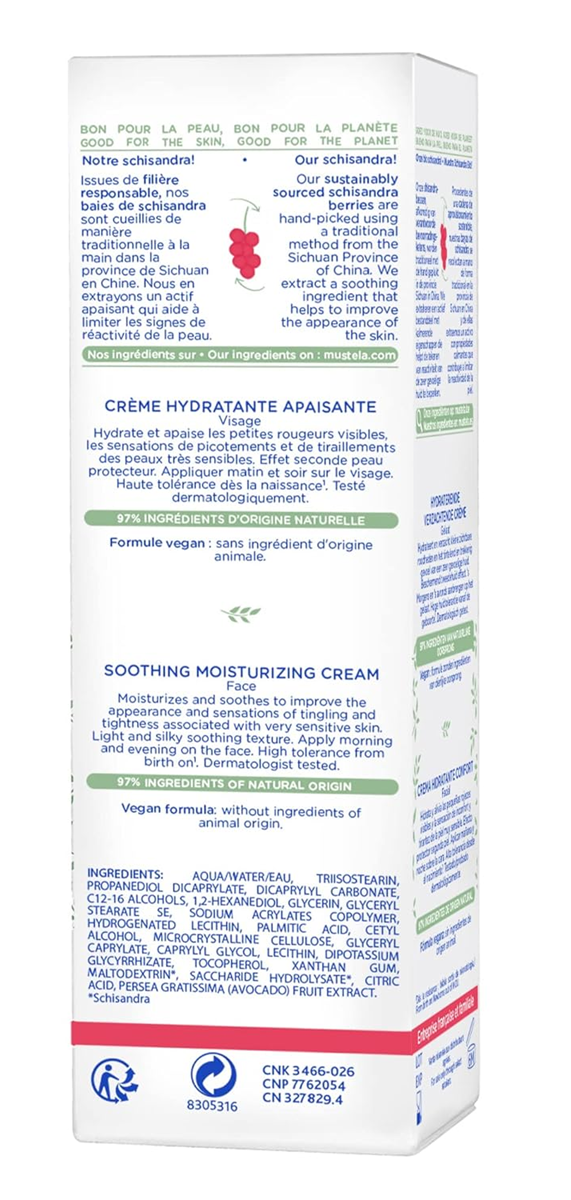 MUSTELA fugtighedscreme til ansigtet for meget følsom hud 40ml