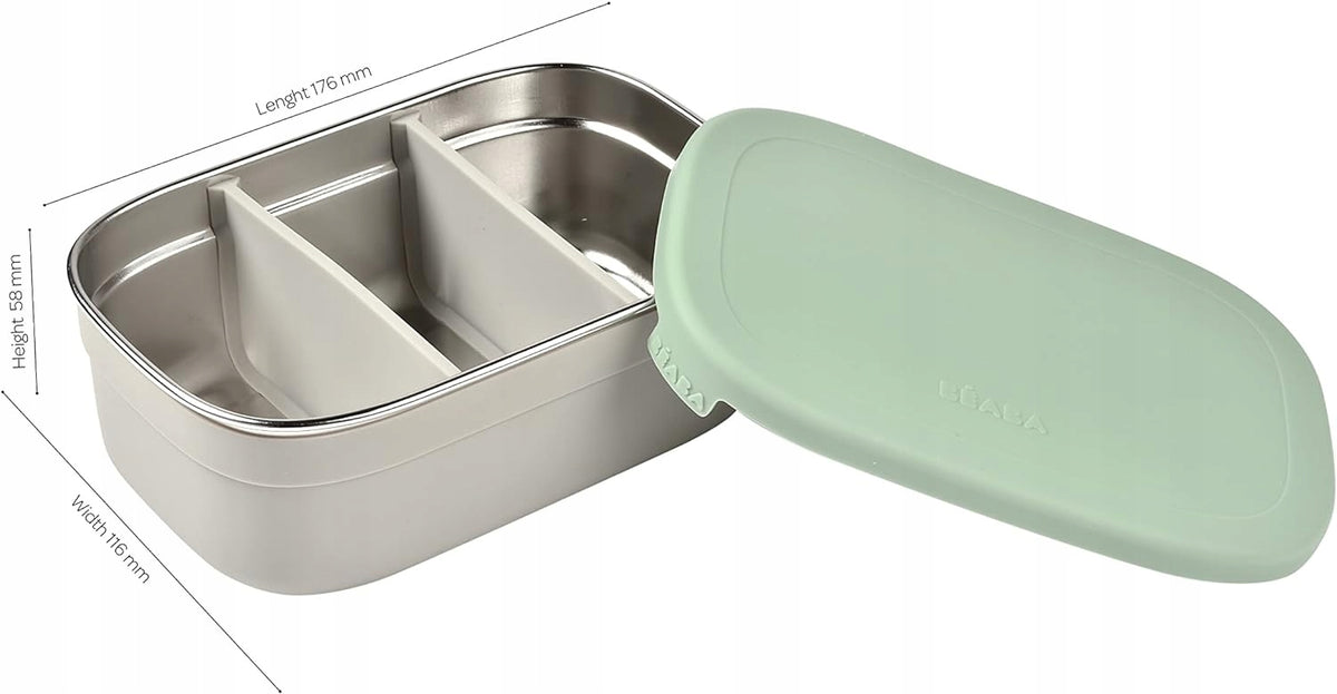 BEABA cutie de prânz lunchbox din oțel inoxidabil 760ml cu compartimente