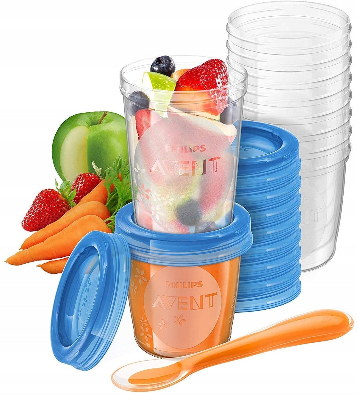 PHILIPS AVENT SCF721/20 zestaw kubeczków po przechowywania żywności x 20 + łyżeczka