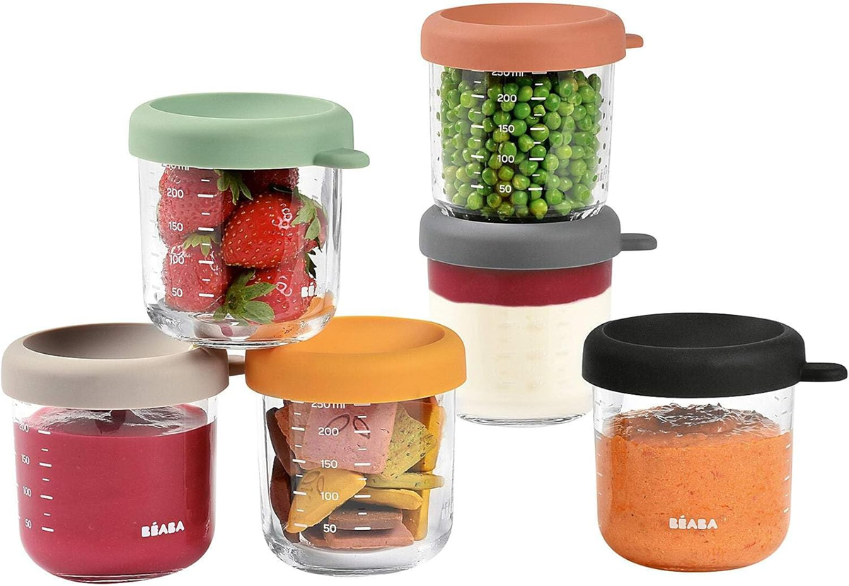 BEABA üveg ételtároló edények 6 x 250 ml