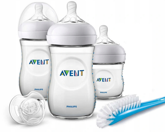 PHILIPS AVENT zestaw 4 butelki, smoczek, szczotka