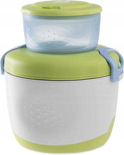 CHICCO geïsoleerd lunchbakje + lepeltje