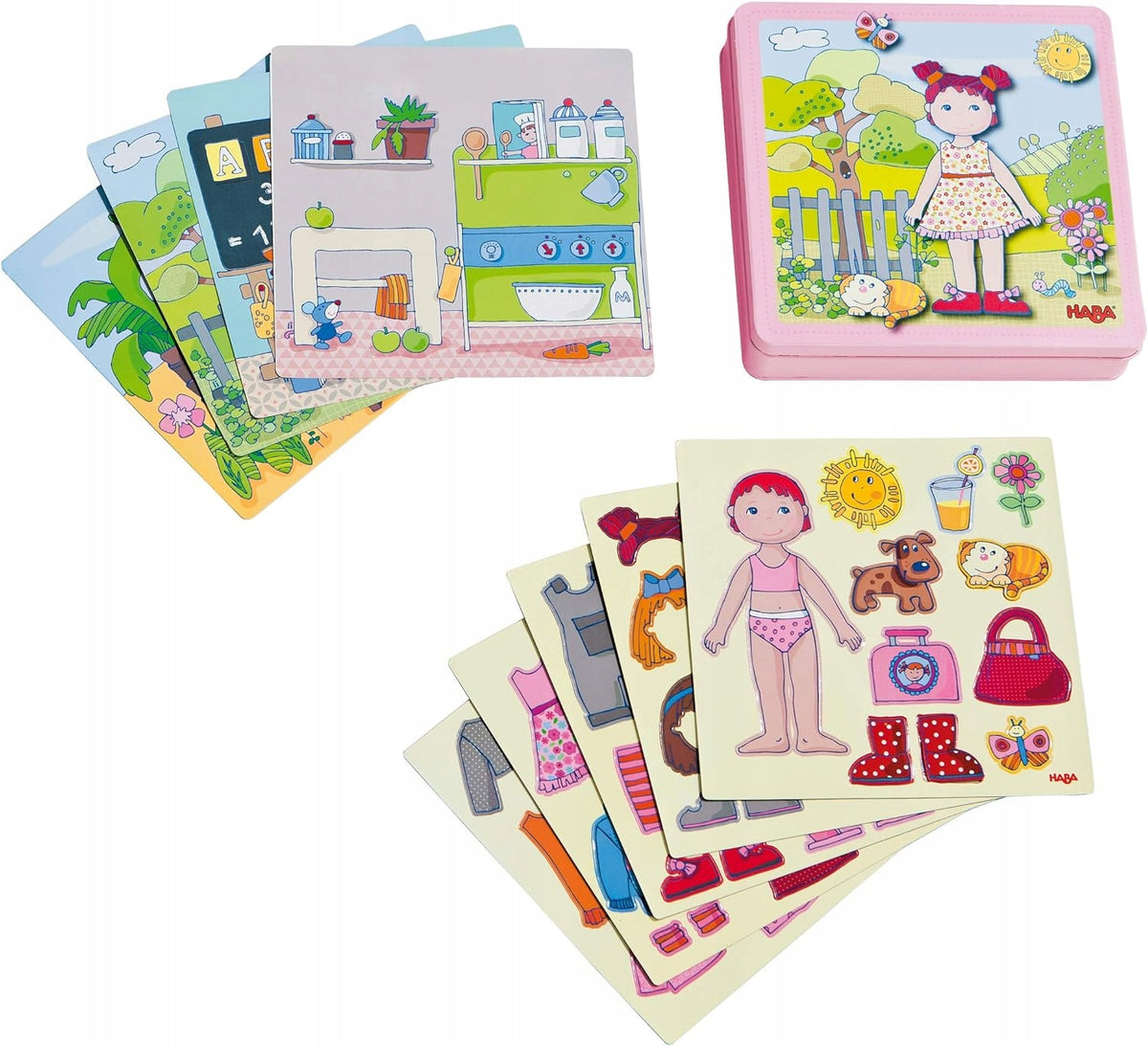 HABA puzzle magnétique Habille Lilli 4 fonds 54 aimants