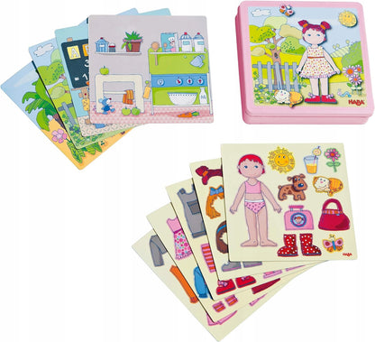 HABA puzzle magnétique Habille Lilli 4 fonds 54 aimants